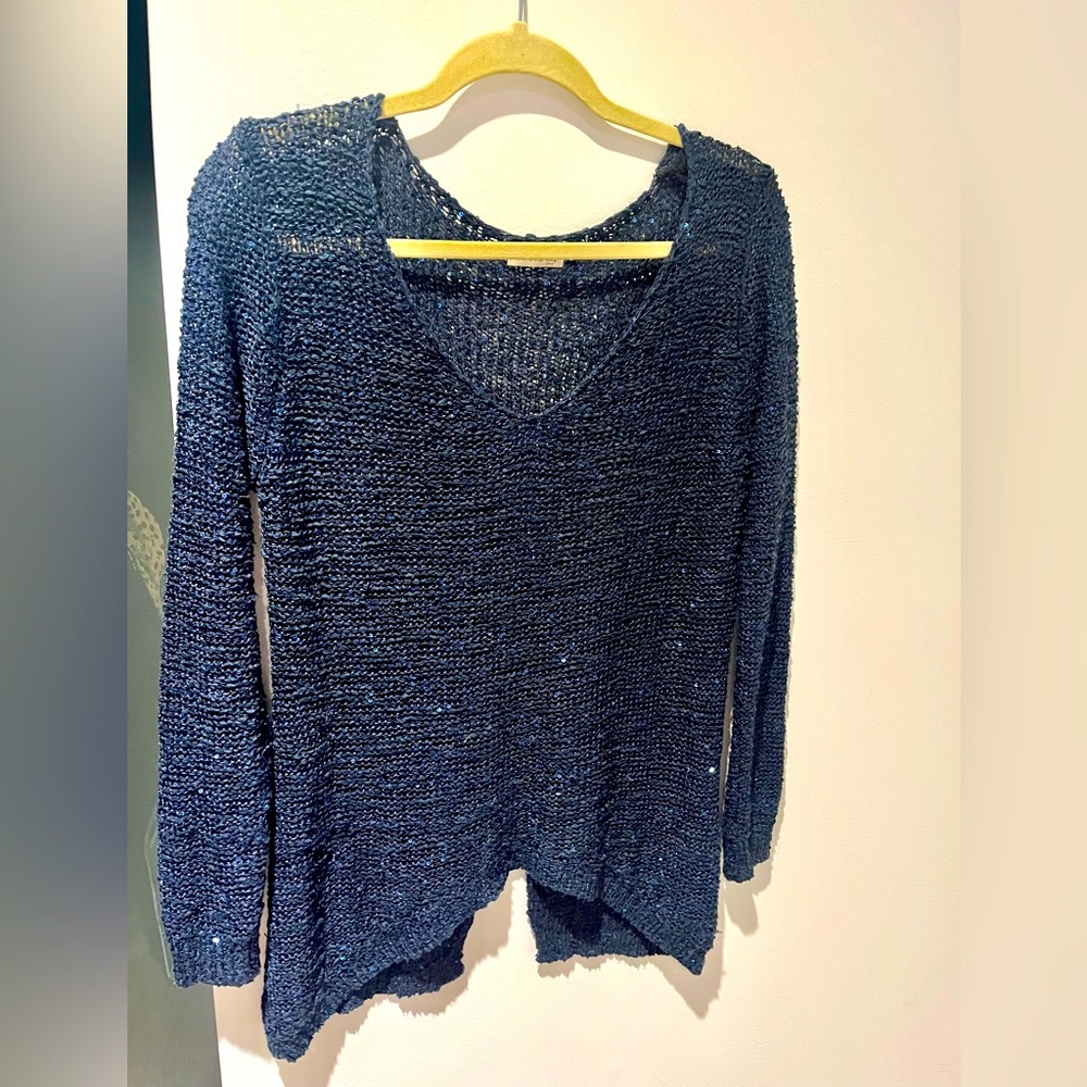 Miracle City blue sequined sweater size m
